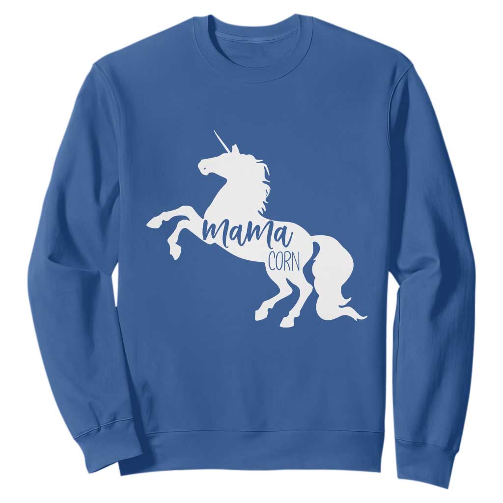 Funny Mama Unicorn Sweatshirt Mamacorn Mommy Mother's Day TS11 Royal Blue Print Your Wear