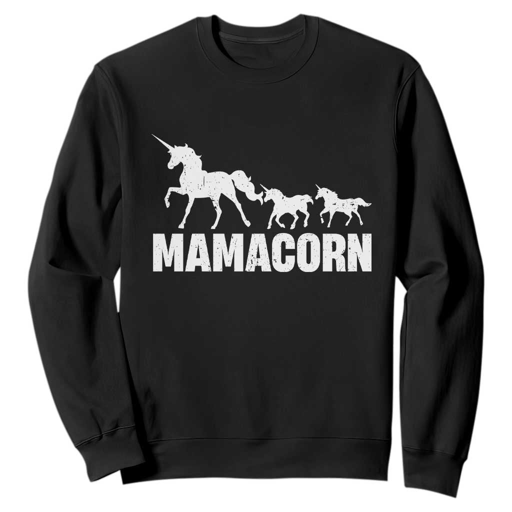 Funny Mama Unicorn Sweatshirt Mamacorn Mother's Day TS11 Black Print Your Wear
