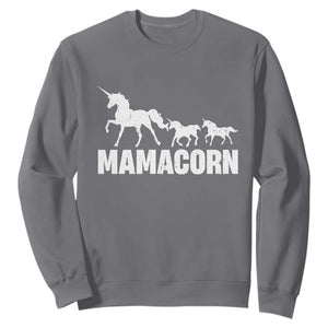 Funny Mama Unicorn Sweatshirt Mamacorn Mother's Day TS11 Charcoal Print Your Wear