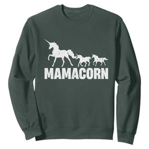 Funny Mama Unicorn Sweatshirt Mamacorn Mother's Day TS11 Dark Forest Green Print Your Wear