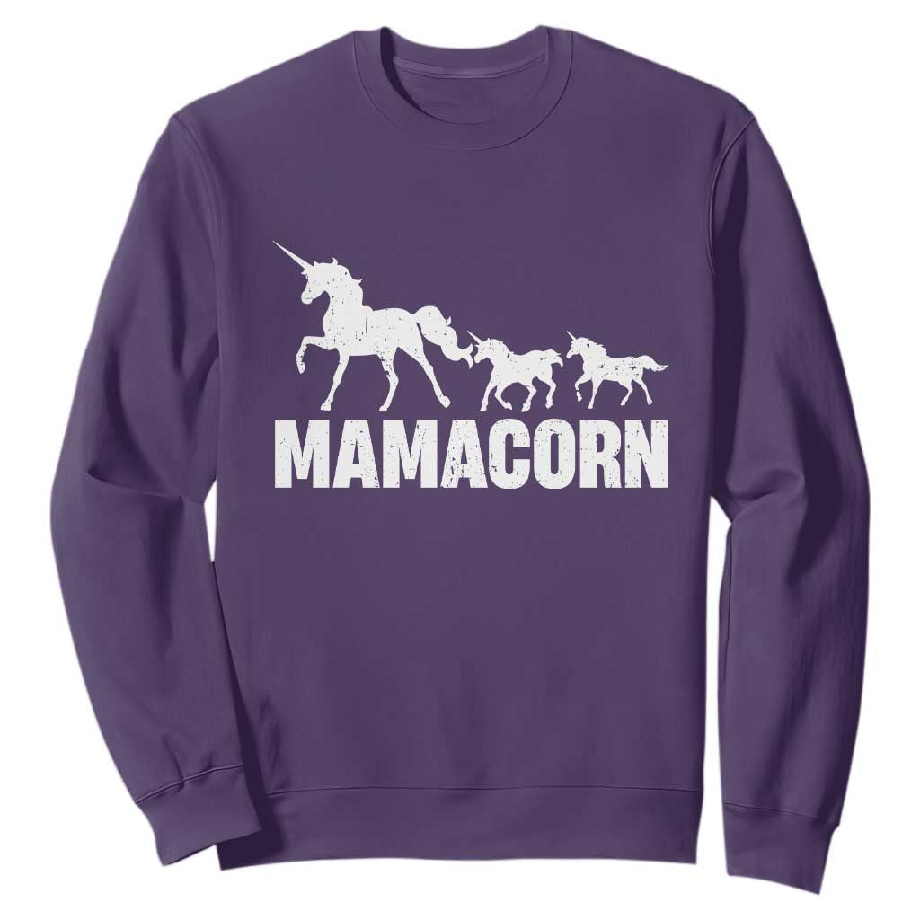 Funny Mama Unicorn Sweatshirt Mamacorn Mother's Day TS11 Purple Print Your Wear
