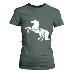 Funny Mama Unicorn T Shirt For Women Mamacorn Mommy Mother's Day TS11 Dark Forest Green Print Your Wear