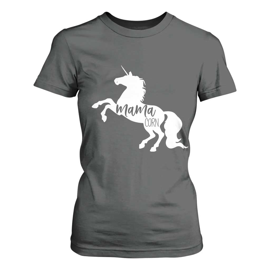 Funny Mama Unicorn T Shirt For Women Mamacorn Mommy Mother's Day TS11 Dark Heather Print Your Wear