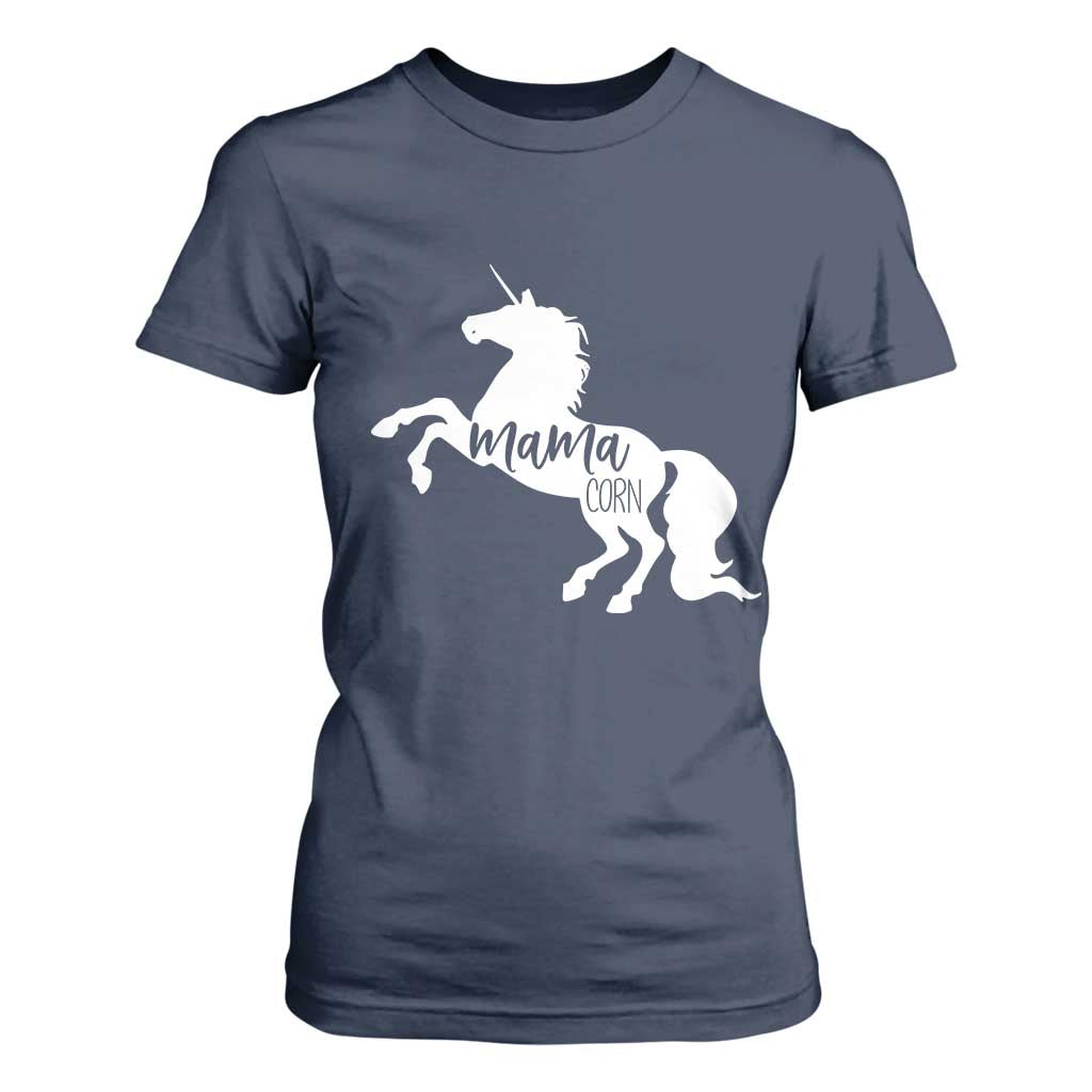 Funny Mama Unicorn T Shirt For Women Mamacorn Mommy Mother's Day TS11 Navy Print Your Wear