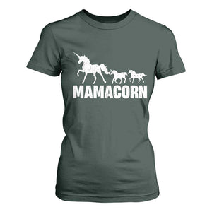 Funny Mama Unicorn T Shirt For Women Mamacorn Mother's Day TS11 Dark Forest Green Print Your Wear