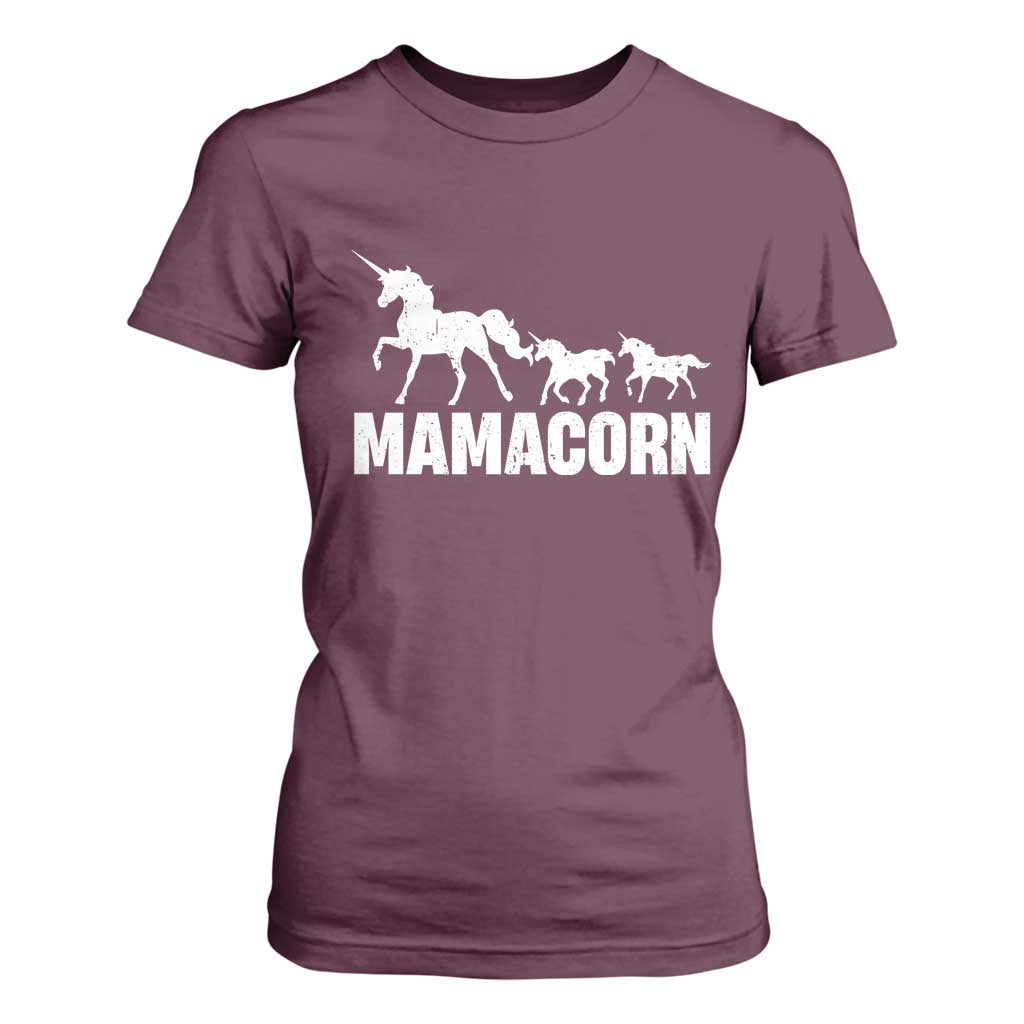 Funny Mama Unicorn T Shirt For Women Mamacorn Mother's Day TS11 Maroon Print Your Wear