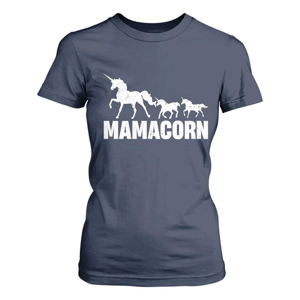 Funny Mama Unicorn T Shirt For Women Mamacorn Mother's Day TS11 Navy Print Your Wear