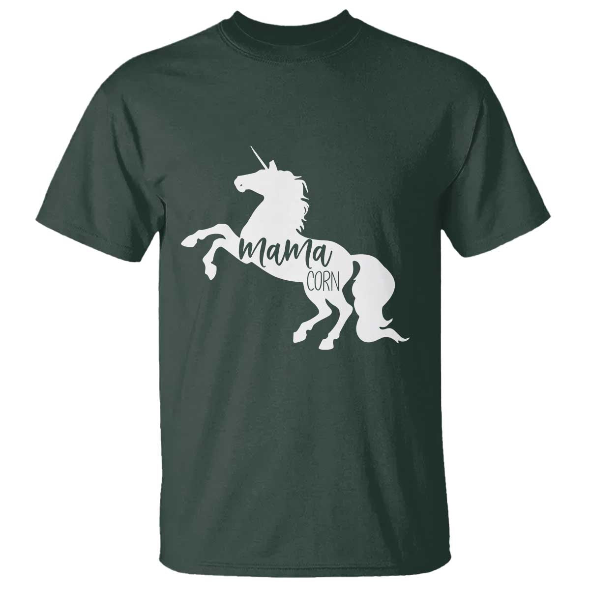 Funny Mama Unicorn T Shirt Mamacorn Mommy Mother's Day TS11 Dark Forest Green Print Your Wear