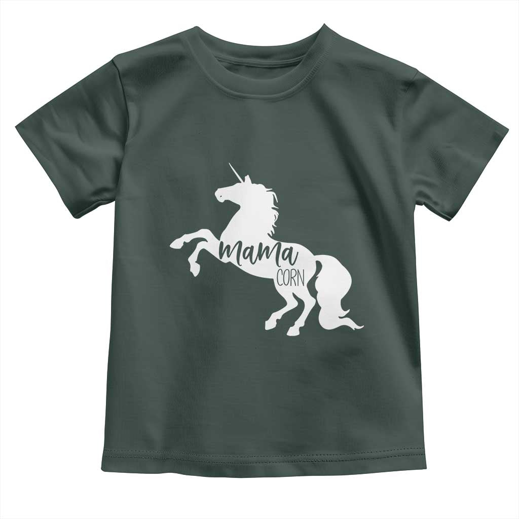Funny Mama Unicorn Toddler T Shirt Mamacorn Mommy Mother's Day TS11 Dark Forest Green Print Your Wear