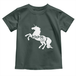 Funny Mama Unicorn Toddler T Shirt Mamacorn Mommy Mother's Day TS11 Dark Forest Green Print Your Wear