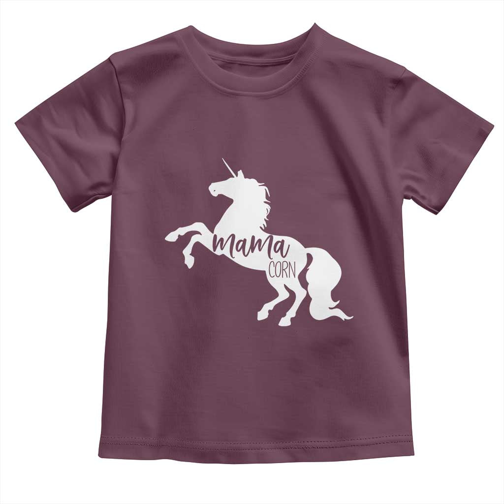 Funny Mama Unicorn Toddler T Shirt Mamacorn Mommy Mother's Day TS11 Maroon Print Your Wear