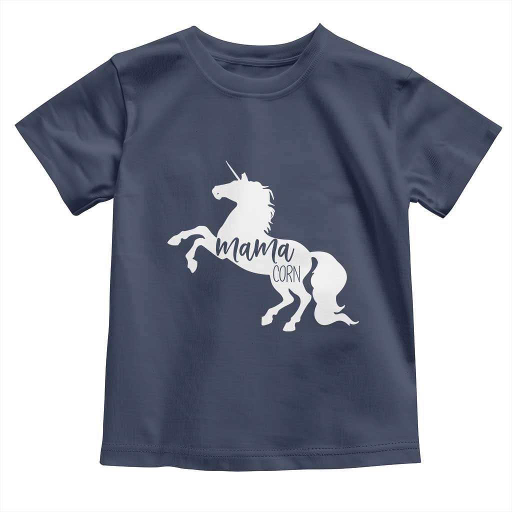 Funny Mama Unicorn Toddler T Shirt Mamacorn Mommy Mother's Day TS11 Navy Print Your Wear