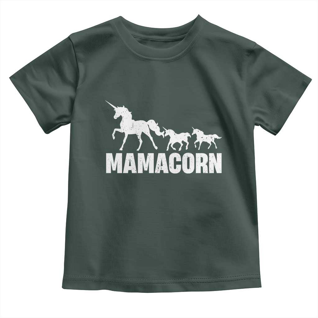Funny Mama Unicorn Toddler T Shirt Mamacorn Mother's Day TS11 Dark Forest Green Print Your Wear