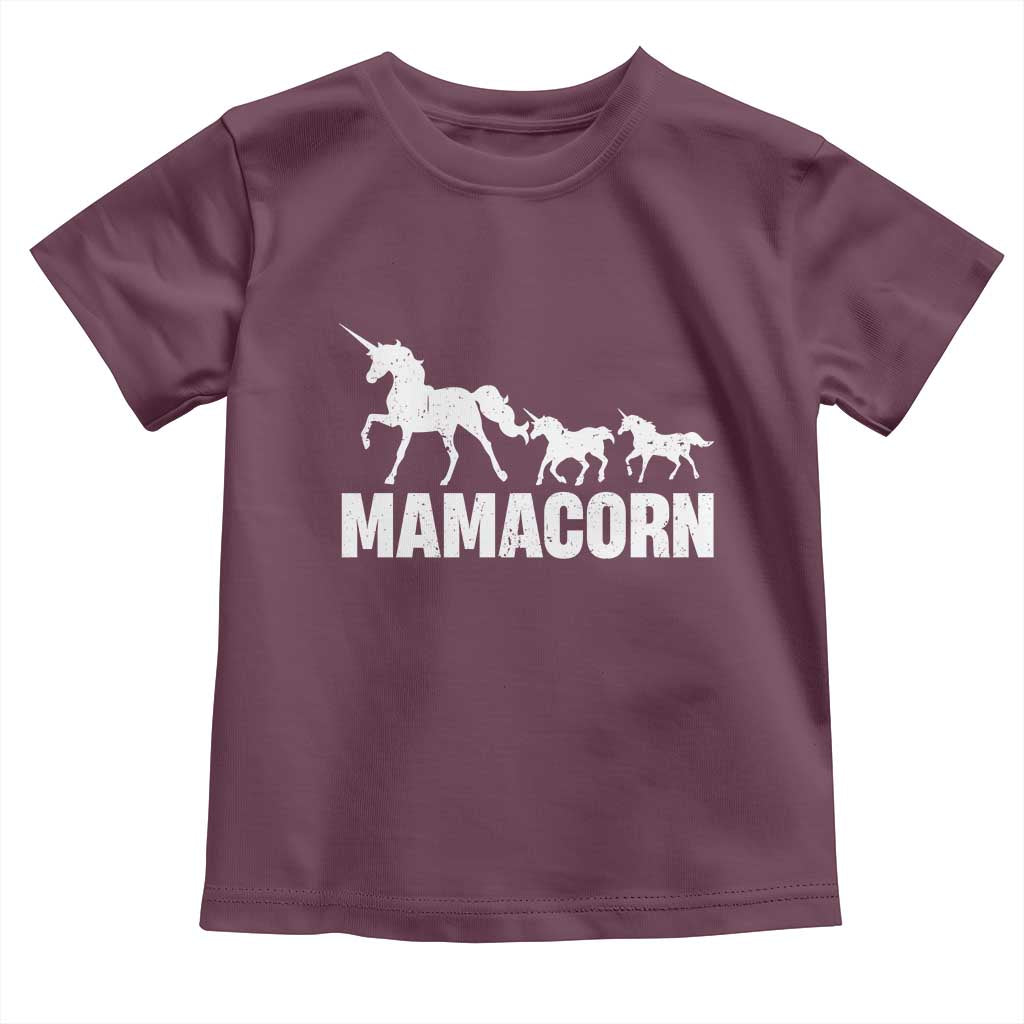 Funny Mama Unicorn Toddler T Shirt Mamacorn Mother's Day TS11 Maroon Print Your Wear