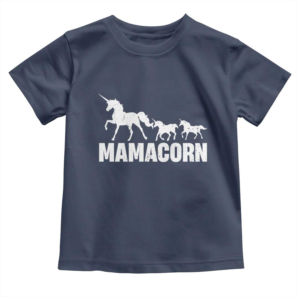 Funny Mama Unicorn Toddler T Shirt Mamacorn Mother's Day TS11 Navy Print Your Wear