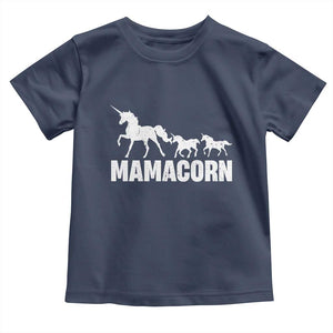 Funny Mama Unicorn Toddler T Shirt Mamacorn Mother's Day TS11 Navy Print Your Wear