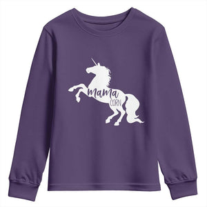 Funny Mama Unicorn Youth Sweatshirt Mamacorn Mommy Mother's Day TS11 Purple Print Your Wear
