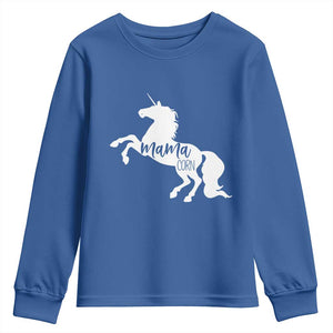 Funny Mama Unicorn Youth Sweatshirt Mamacorn Mommy Mother's Day TS11 Royal Blue Print Your Wear