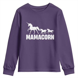 Funny Mama Unicorn Youth Sweatshirt Mamacorn Mother's Day TS11 Purple Print Your Wear