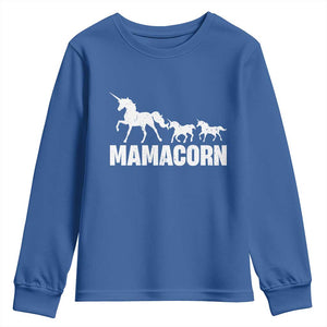 Funny Mama Unicorn Youth Sweatshirt Mamacorn Mother's Day TS11 Royal Blue Print Your Wear