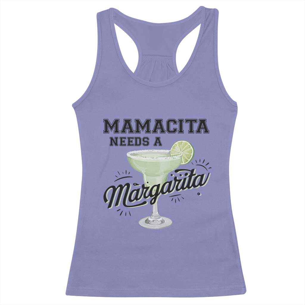 Funny Mamacita Needs A Margarita Racerback Tank Top Magarita Cocktail Lover TS11 Violet Print Your Wear
