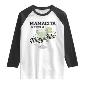 Funny Mamacita Needs A Margarita Raglan Shirt Magarita Cocktail Lover TS11 White Black Print Your Wear