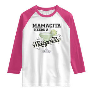 Funny Mamacita Needs A Margarita Raglan Shirt Magarita Cocktail Lover TS11 White Heliconia Print Your Wear