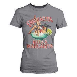 Funny Mamacita Needs A Margarita T Shirt For Women Magarita Cocktail Mexican Pin Up Girl TS11 Charcoal Print Your Wear