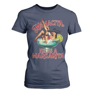 Funny Mamacita Needs A Margarita T Shirt For Women Magarita Cocktail Mexican Pin Up Girl TS11 Navy Print Your Wear