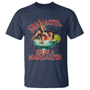 Funny Mamacita Needs A Margarita T Shirt Magarita Cocktail Mexican Pin Up Girl TS11 Navy Print Your Wear
