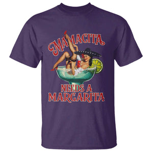 Funny Mamacita Needs A Margarita T Shirt Magarita Cocktail Mexican Pin Up Girl TS11 Purple Print Your Wear