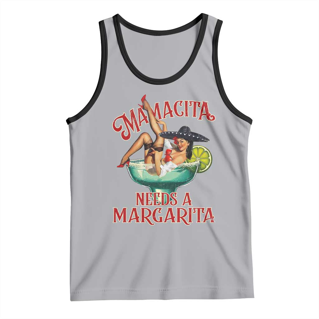 Funny Mamacita Needs A Margarita Tank Top Magarita Cocktail Mexican Pin Up Girl TS11 Athletic Heather Black Print Your Wear