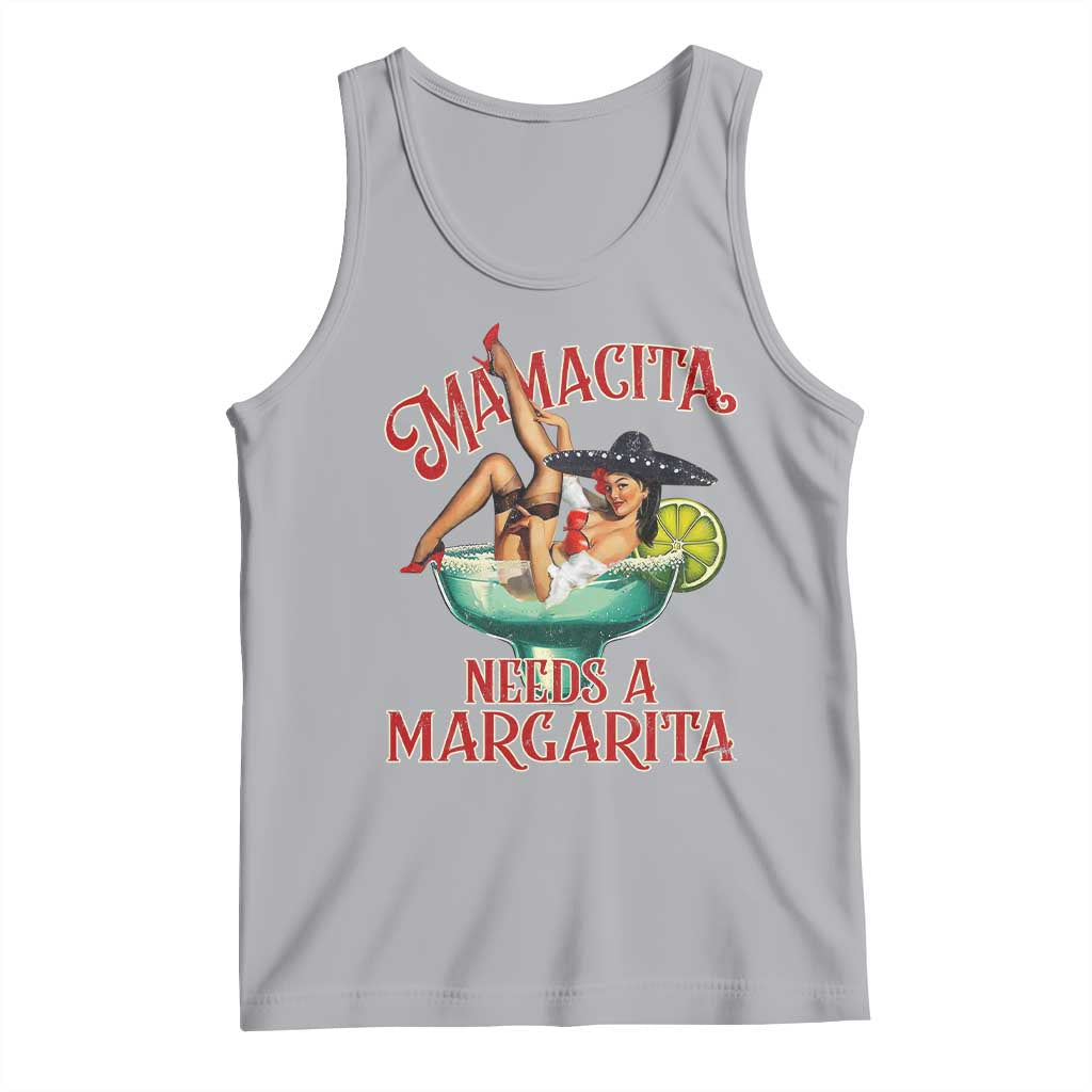 Funny Mamacita Needs A Margarita Tank Top Magarita Cocktail Mexican Pin Up Girl TS11 Athletic Heather Print Your Wear