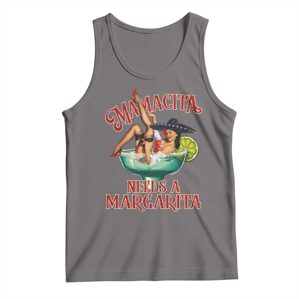 Funny Mamacita Needs A Margarita Tank Top Magarita Cocktail Mexican Pin Up Girl TS11 Deep Heather Print Your Wear