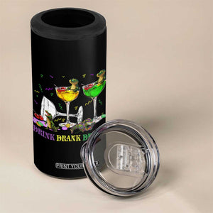 Funny Mardi Gras Drinking 4 in 1 Can Cooler Tumbler Drink Drank Drunk Glass Of Wine Alligators TS11 Print Your Wear