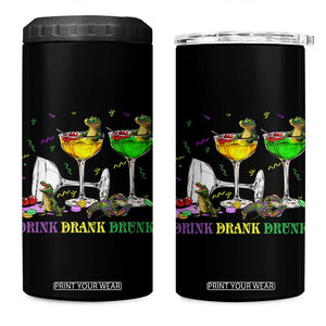 Funny Mardi Gras Drinking 4 in 1 Can Cooler Tumbler Drink Drank Drunk Glass Of Wine Alligators TS11 One Size: 16 oz Black Print Your Wear