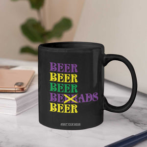 Funny Mardi Gras Drinking Coffee Mug Retro Beads Beer Carnival Party TS11 Print Your Wear