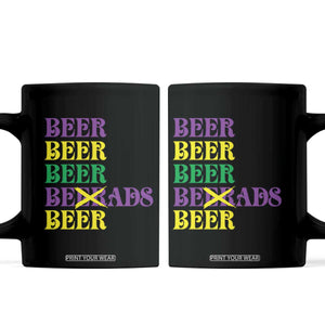 Funny Mardi Gras Drinking Coffee Mug Retro Beads Beer Carnival Party TS11 Black Print Your Wear