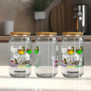 Funny Mardi Gras Drinking Glass Can Drink Drank Drunk Glass Of Wine Alligators TS11 Print Your Wear