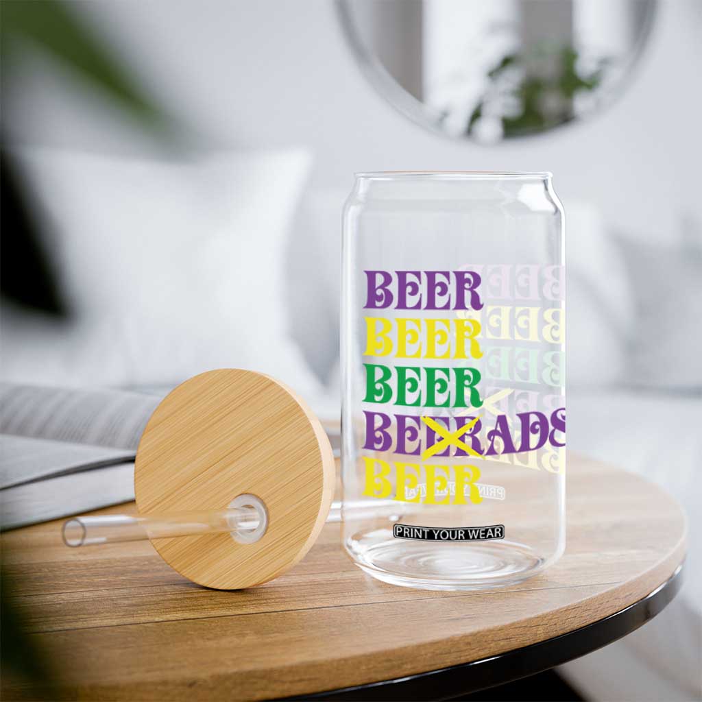 Funny Mardi Gras Drinking Glass Can Retro Beads Beer Carnival Party TS11 Print Your Wear