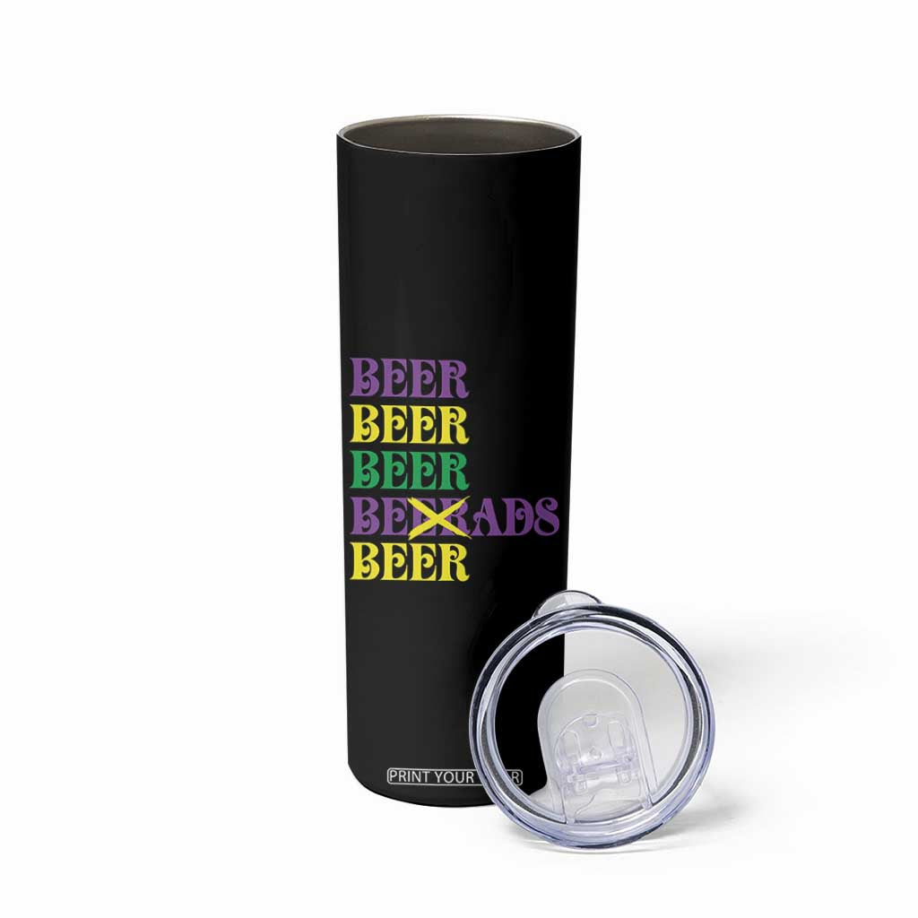 Funny Mardi Gras Drinking Skinny Tumbler Retro Beads Beer Carnival Party TS11 Print Your Wear