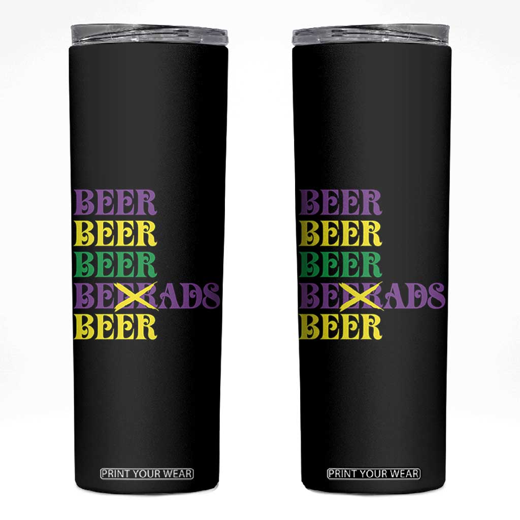 Funny Mardi Gras Drinking Skinny Tumbler Retro Beads Beer Carnival Party TS11 Black Print Your Wear