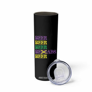 Funny Mardi Gras Drinking Skinny Tumbler Retro Beads Beer Carnival Party TS11 Print Your Wear