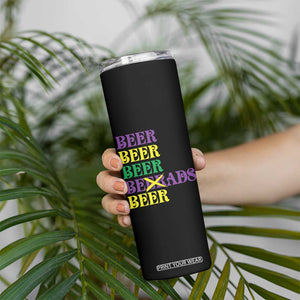 Funny Mardi Gras Drinking Skinny Tumbler Retro Beads Beer Carnival Party TS11 Print Your Wear