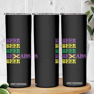 Funny Mardi Gras Drinking Skinny Tumbler Retro Beads Beer Carnival Party TS11 Print Your Wear
