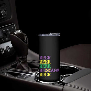 Funny Mardi Gras Drinking Skinny Tumbler Retro Beads Beer Carnival Party TS11 Print Your Wear