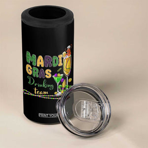 Funny Mardi Gras Drinking Team 4 in 1 Can Cooler Tumbler Cocktails Wine Crawfish Beads Glitter Print TS11 Print Your Wear