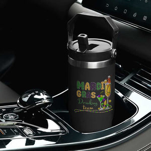 Funny Mardi Gras Drinking Team Flip Straw Tumbler Cocktails Wine Crawfish Beads Glitter Print TS11 Print Your Wear