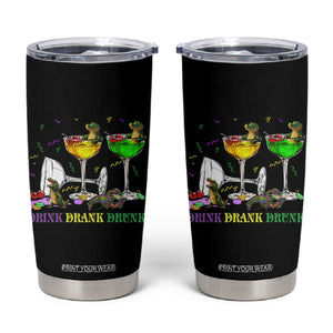 Funny Mardi Gras Drinking Tumbler Cup Drink Drank Drunk Glass Of Wine Alligators TS11 Black Print Your Wear