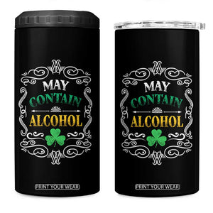Funny May Contain Alcohol 4 in 1 Can Cooler Tumbler Irish Beer Drinking St Patrick's Day TS11 One Size: 16 oz Black Print Your Wear